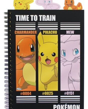 Pokemon: Project Book Time To Train  Charmander Pikachu Mew  A5 Notebook