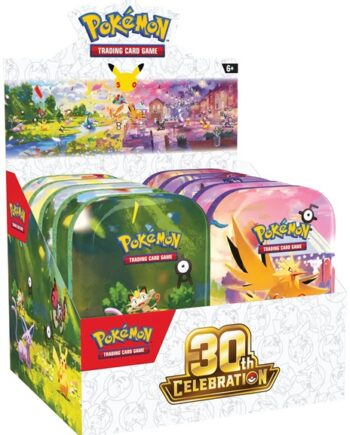 Pokemon Tin Kasse 2026 Fall Mega Evolution: 30th Celebration  Mini Tins Display 10 Mini Tins   20 Boosters