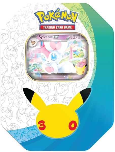 Pokemon Tin Kasse: 2026 Fall: Sylveon Ex Mega Evolution: 30th Celebration Collector Tin Box Boosters