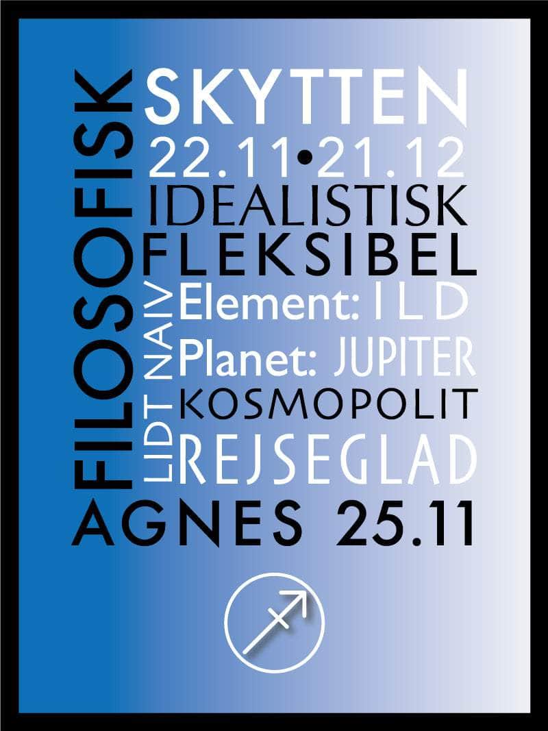 Skytten Stjernetegn Med Tekst Plakat