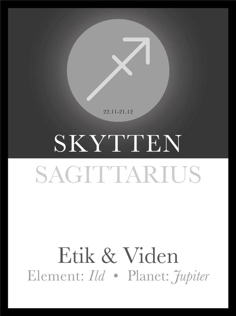 Skytten Stjernetegn Tekst Plakat