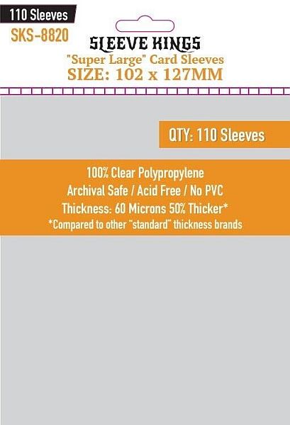 Sleeve Kings  Mayday Games   Quot Super Large Quot  Card Sleeves  For Talisman Character Cards  102x127mm 110 Lommer  Sks-8820 Mdg8820