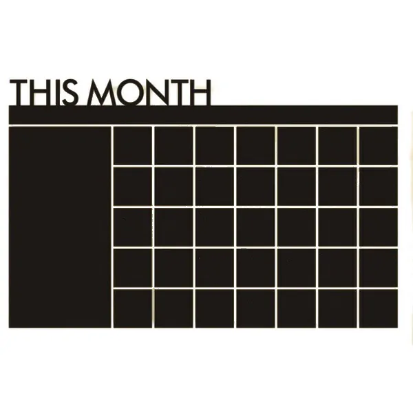 Stor Wallsticker Tavle Til Kridt    This Monthâ  Kalender 100x60cm