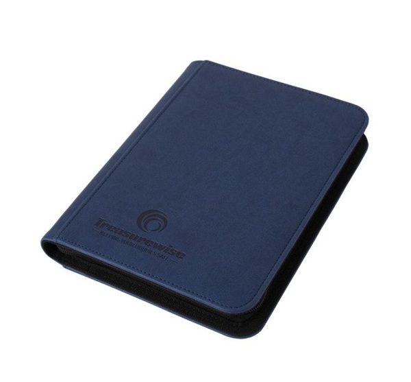 Treasurewise Wiseguard: Mini Zippered  -pocket Binder  Holder 160 Kort  Blue
