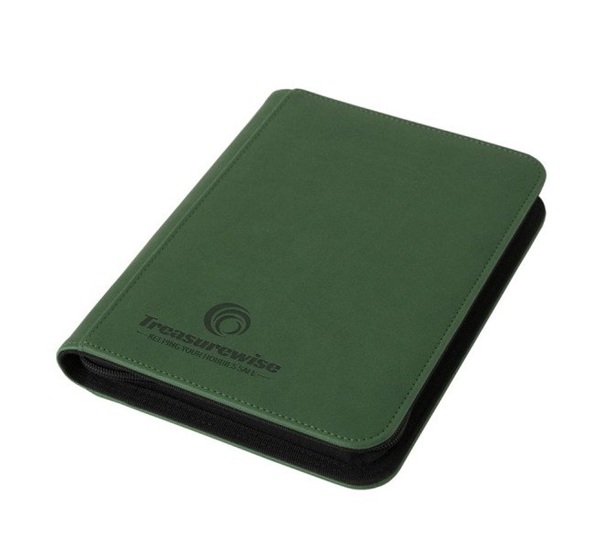 Treasurewise Wiseguard: Mini Zippered  -pocket Binder  Holder 160 Kort  Green