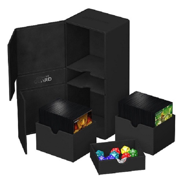Ultimate Guard Twin Flip Apos   Apos Tray Deck Case  Deck Box  266  Standard Size Xenoskin Monocolor Black  Sort