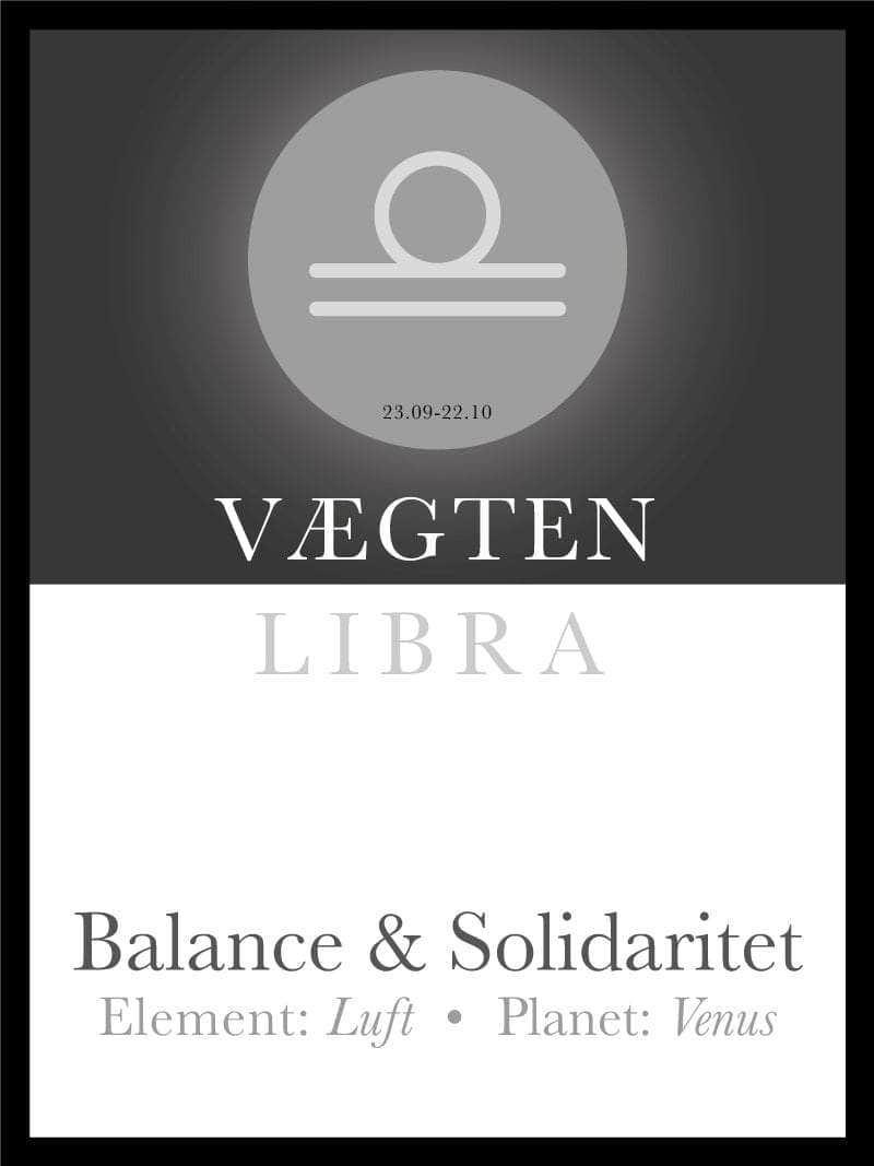 Vægten Stjernetegn Tekst Plakat