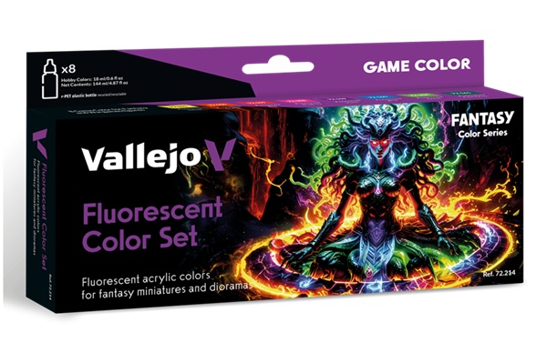 Vallejo Maling Game Color: Fluorescent Colors Set Colors 18ml