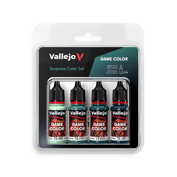 Vallejo Maling Game Color: Turquoise Color Set Colors 18ml