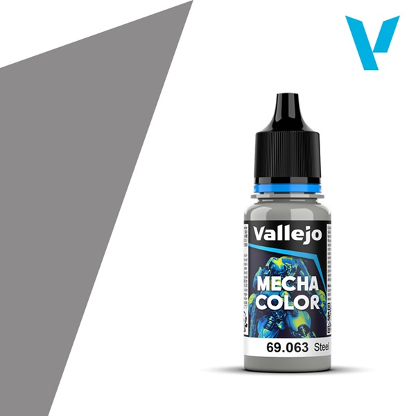 Vallejo Mecha Airbrush Color: Metallic Steel 18ml