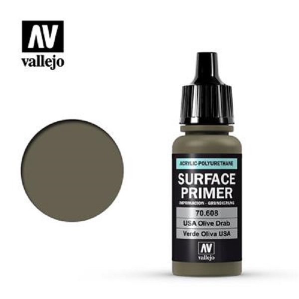 Vallejo Primer  Acrylic-polyurethane :      Olive Drab  17 Ml