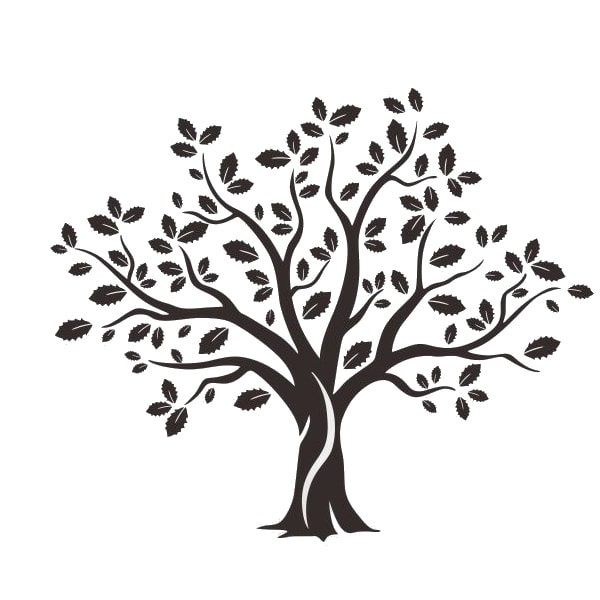Wallsticker Med Et Stort Flot Træ  57x59cm